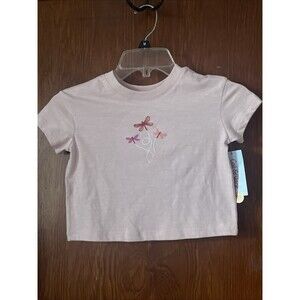 Cat and Jack Pink Butterfly Shirt Girls Size XS 4 5 NWT